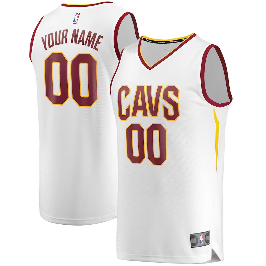 Men Cleveland Cavaliers Fanatics Branded White Fast Break Custom Replica NBA Jersey->customized nba jersey->Custom Jersey
